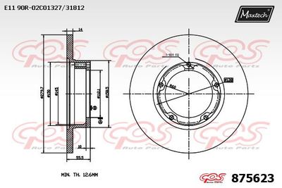 Тормозной диск MAXTECH 875623 для PEUGEOT J9