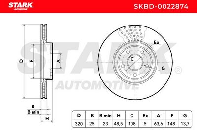 спирачен диск STARK SKBD-0022874