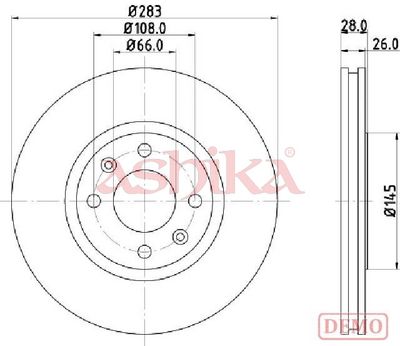 спирачен диск ASHIKA 60-00-0627C