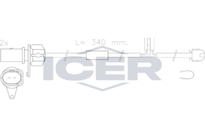 Сигнализатор, износ тормозных колодок ICER 610566 E C для AUDI A8