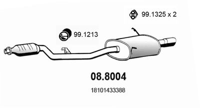 Средний / конечный глушитель ОГ ASSO 08.8004 для BMW Z3