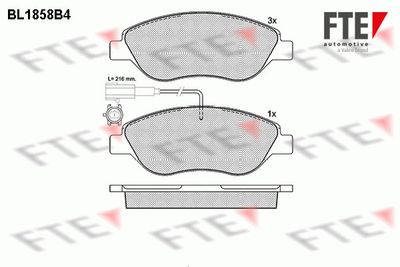 Комплект тормозных колодок, дисковый тормоз FTE BL1858B4 для FIAT STILO