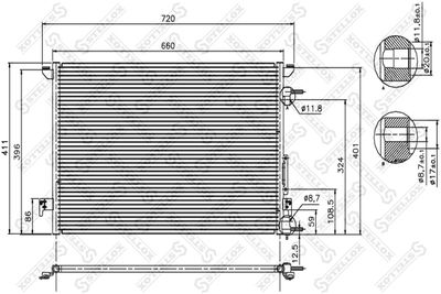 STELLOX 10-45031-SX Радиатор кондиционера  для FIAT CROMA (Фиат Крома)