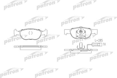 Комплект тормозных колодок, дисковый тормоз PATRON PBP1040 для FIAT BRAVO