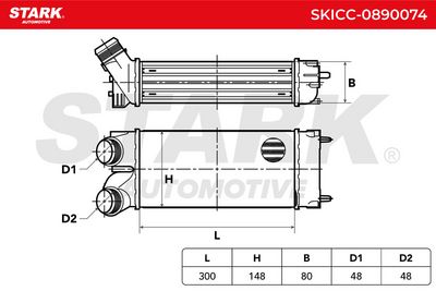 интеркулер (охладител за въздуха на турбината) STARK SKICC-0890074