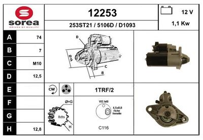 Стартер EAI 12253 для CHRYSLER STRATUS