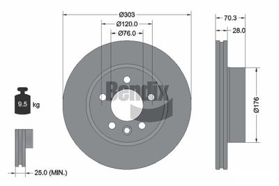 Brzdový kotouč BENDIX Braking BDS1540