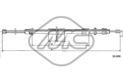 Тросик, cтояночный тормоз Metalcaucho 82767 для PEUGEOT 305