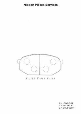 Комплект тормозных колодок, дисковый тормоз NPS M360I20 для MITSUBISHI STARION