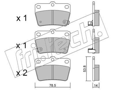 Zestaw klocków hamulcowych, hamulce tarczowe FRI.TECH. 446.0