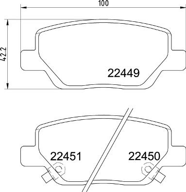 Bromsbeläggssats, skivbroms BREMBO P23179