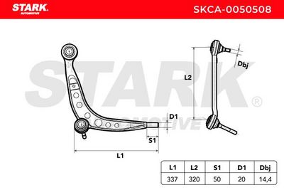 носач, окачване на колелата STARK SKCA-0050508