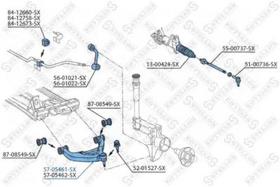 носач, окачване на колелата STELLOX 57-05461-SX