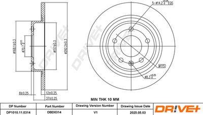 BREMSSCHEIBE DR!VE+ DP1010110314 2