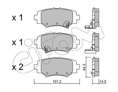 Brake Pad Set, disc brake 822-993-0