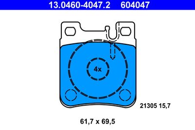 Комплект тормозных колодок, дисковый тормоз ATE 13.0460-4047.2 для CHRYSLER CROSSFIRE