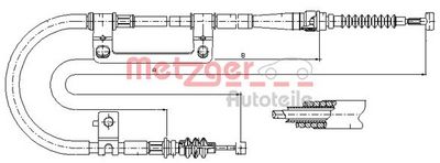 жило, ръчна спирачка METZGER AUTOTEILE 17.6042