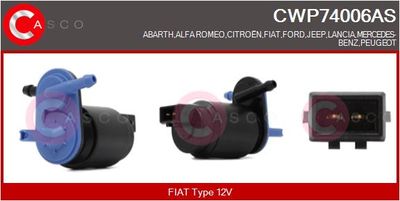 Водяной насос, система очистки окон CASCO CWP74006AS для FIAT CROMA