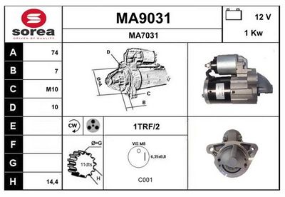 STARTER SNRA MA9031