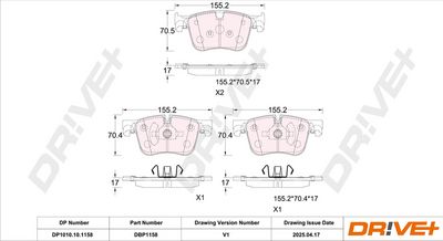 BREMSBELAGSATZ SCHEIBENBREMSE DR!VE+ DP1010101158 2