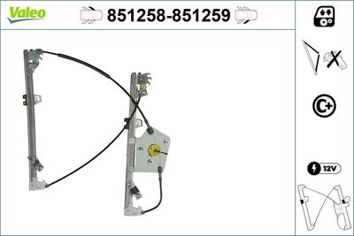 стъклоподемник VALEO 851258