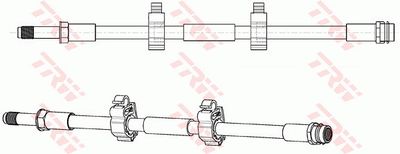 Remleiding/slang flexibel Achter Rechts (lengte 295mm, M10x1/M10x1) past: VW MULTIVAN T5, TRANSPORTER T5 1.9D-3.2 04.03-08.15