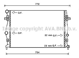 Радиатор, охлаждение двигателя AVA QUALITY COOLING VNA2343 для AUDI A3