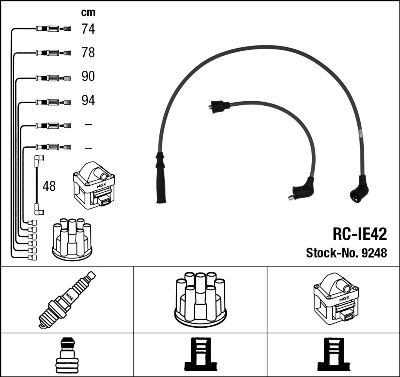 Комплект проводов зажигания NGK 9248 для ISUZU CAMPO