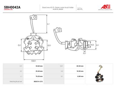 AS-PL - Držiak, uhlíkový zberač VW , SBH0042A