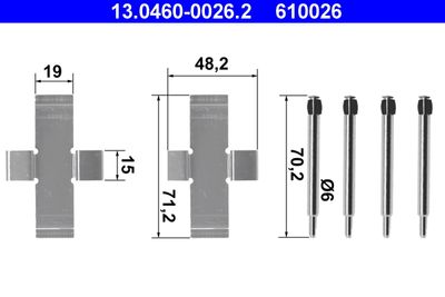 Комплектующие, колодки дискового тормоза ATE 13.0460-0026.2 для MERCEDES-BENZ CABRIOLET