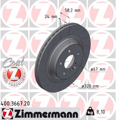 Tarcza hamulcowa ZIMMERMANN 400.3667.20