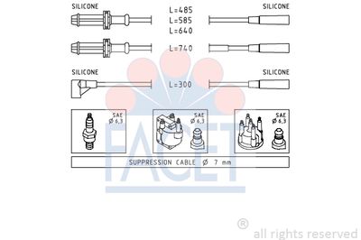 Комплект проводов зажигания FACET 4.9376 для CITROËN C15