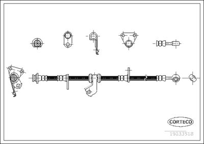 Тормозной шланг CORTECO 19033518 для HONDA CRX