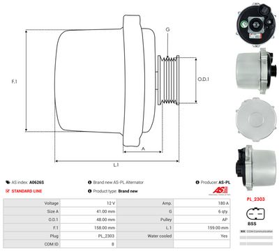 GENERATOR / ALTERNATOR AS-PL A0626S 4