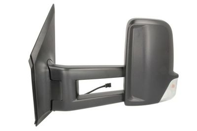 Zijspiegel Links (elektrisch, in reliëf, met verwarming, lang, met indicator) past: MERCEDES SPRINTER 906 VW CRAFTER 2E 04.06-06.18
