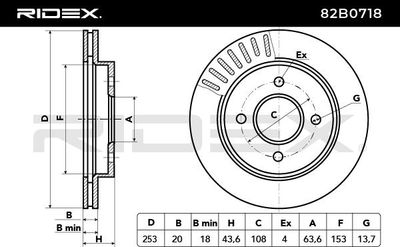 спирачен диск RIDEX 82B0718
