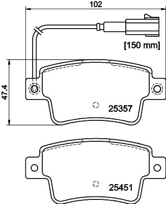 Комплект тормозных колодок, дисковый тормоз 8DB 355 019-801