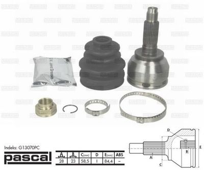 Ledsats, drivaxel PASCAL G13070PC