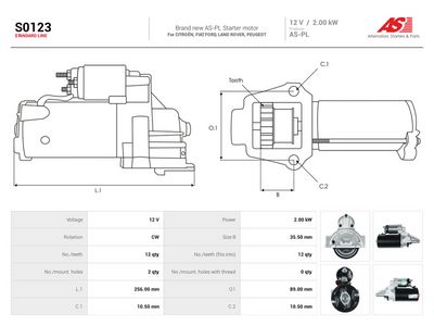 Startmotor AS-PL S0123