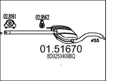 MTS 01.51670 Глушитель выхлопных газов  для AUDI A4 (Ауди А4)
