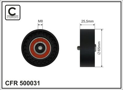 Deflection/Guide Pulley, V-ribbed belt 500031