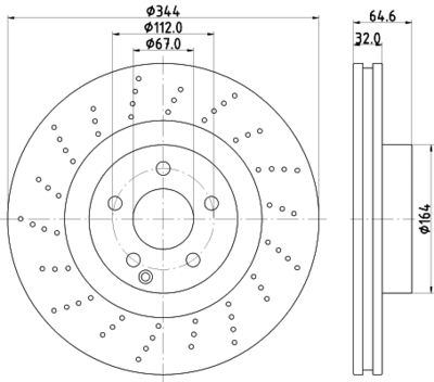 Тормозной диск HELLA 8DD 355 116-951 для MERCEDES-BENZ SLC
