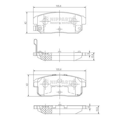 Комплект тормозных колодок, дисковый тормоз NIPPARTS J3613018 для MAZDA RX-8