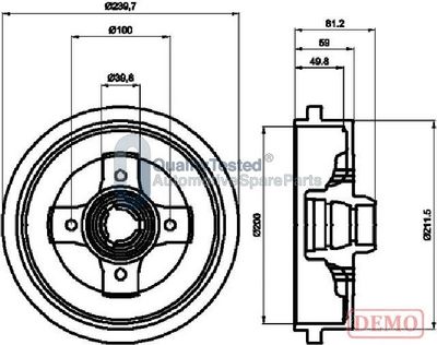 Brzdový buben JAPANPARTS TA0909JM