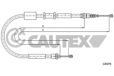 Тросик, cтояночный тормоз CAUTEX 760981 для FIAT PUNTO