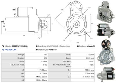 STARTER AS-PL S5507MITSUBISHI 4