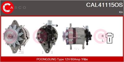 Генератор CASCO CAL41115OS для KIA K2700