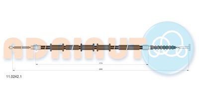 Тросик, cтояночный тормоз ADRIAUTO 11.0242.1 для FIAT MULTIPLA