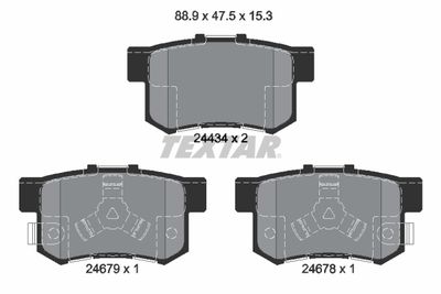 Комплект тормозных колодок, дисковый тормоз TEXTAR 2443402 для ACURA RDX
