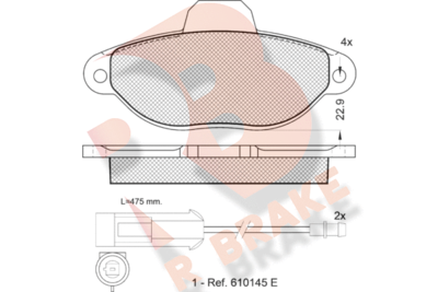 Комплект тормозных колодок, дисковый тормоз R BRAKE RB0924 для FIAT CINQUECENTO